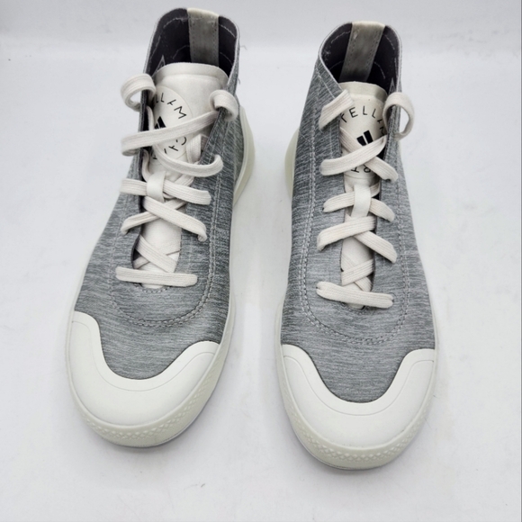 ADIDAS BY STELLA MCCARTNEY TREINO MID-CUT SHOES IN HEATHERED GREY WHITE SIZE 6.5 - Picture 5 of 16